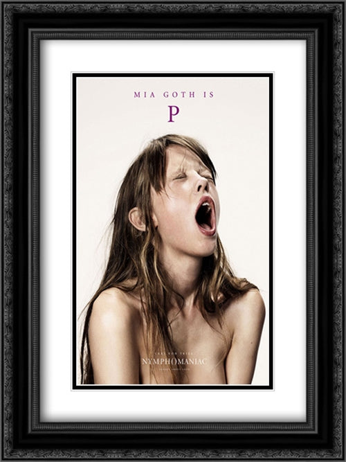 Nymphomaniac 18x24 Black Ornate Wood Framed Movie Poster with Double Matting