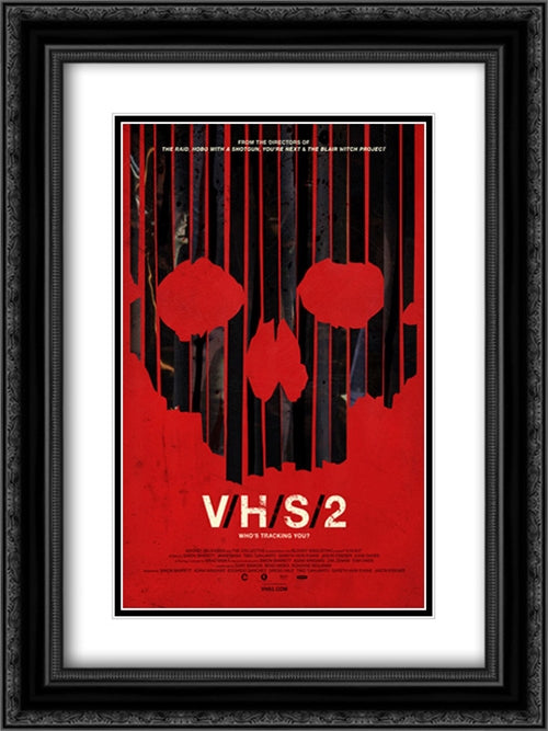 VHS 2 18x24 Black Ornate Wood Framed Movie Poster with Double Matting