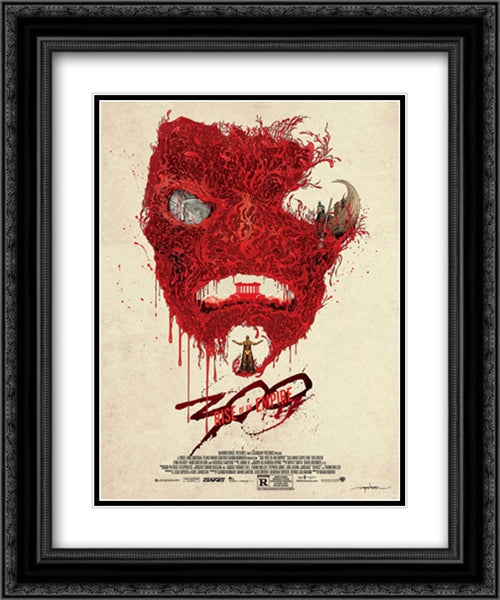 300: Rise of an Empire 20x24 Black Ornate Wood Framed Movie Poster with Double Matting