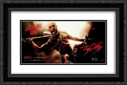 300: Rise of an Empire 24x16 Black Ornate Wood Framed Movie Poster with Double Matting