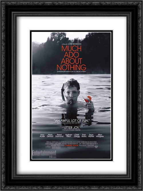 Much Ado About Nothing 18x24 Black Ornate Wood Framed Movie Poster with Double Matting