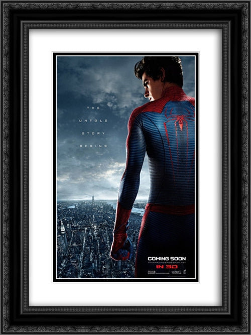 The Amazing Spider-Man 18x24 Black Ornate Wood Framed Movie Poster with Double Matting