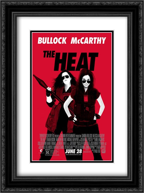 The Heat 18x24 Black Ornate Wood Framed Movie Poster with Double Matting