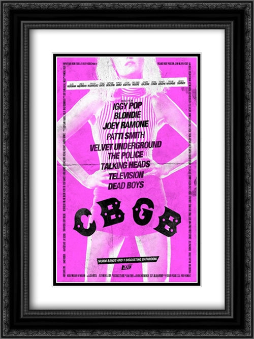 CBGB 18x24 Black Ornate Wood Framed Movie Poster with Double Matting