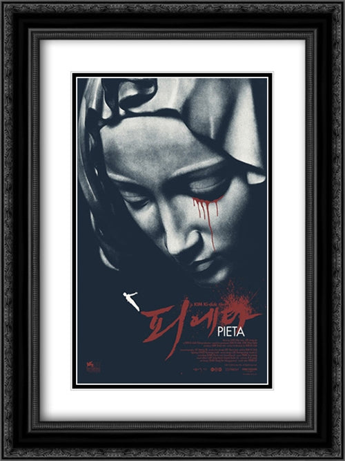 Pieta 18x24 Black Ornate Wood Framed Movie Poster with Double Matting