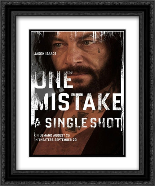 A Single Shot 20x24 Black Ornate Wood Framed Movie Poster with Double Matting