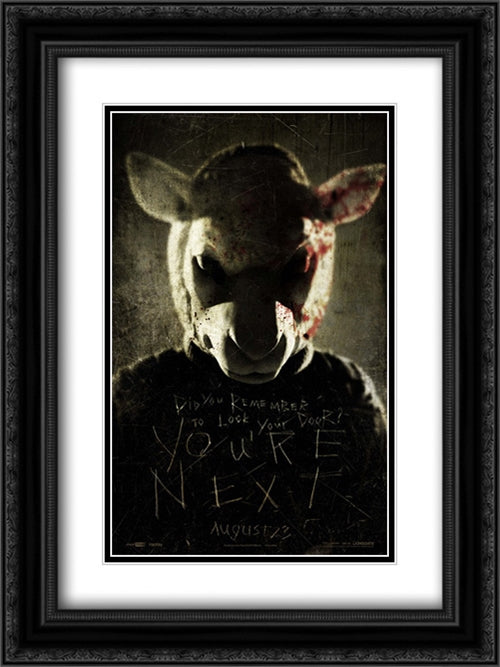 You're Next 18x24 Black Ornate Wood Framed Movie Poster with Double Matting
