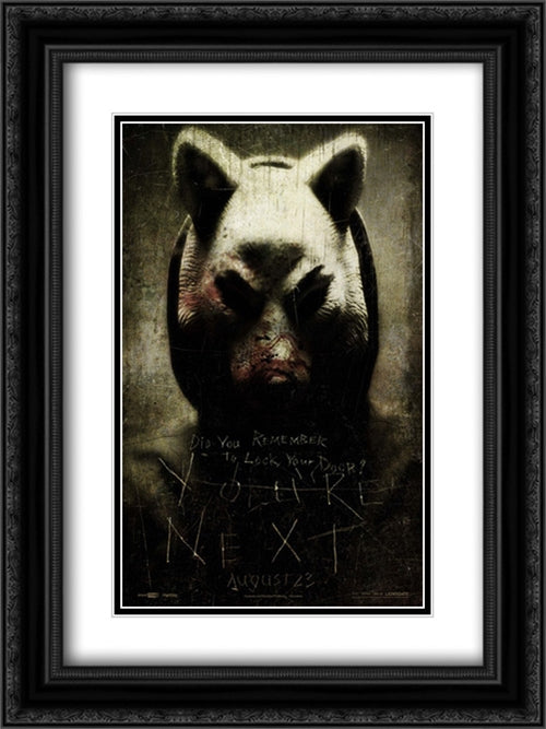 You're Next 18x24 Black Ornate Wood Framed Movie Poster with Double Matting