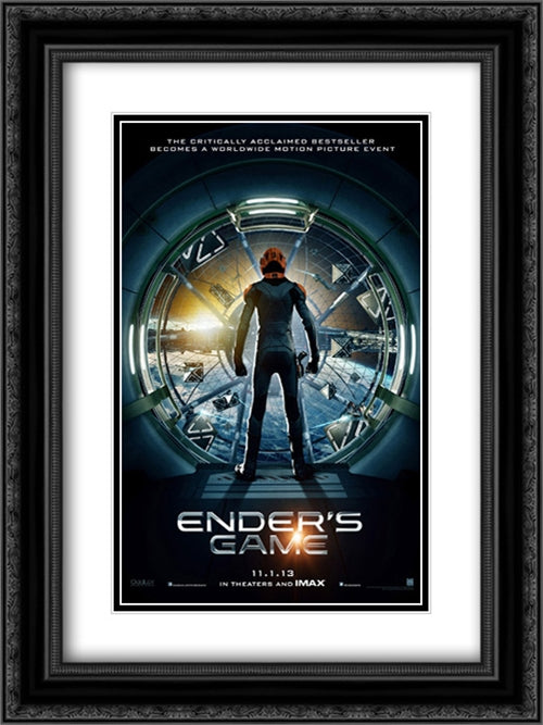 Ender's Game 18x24 Black Ornate Wood Framed Movie Poster with Double Matting