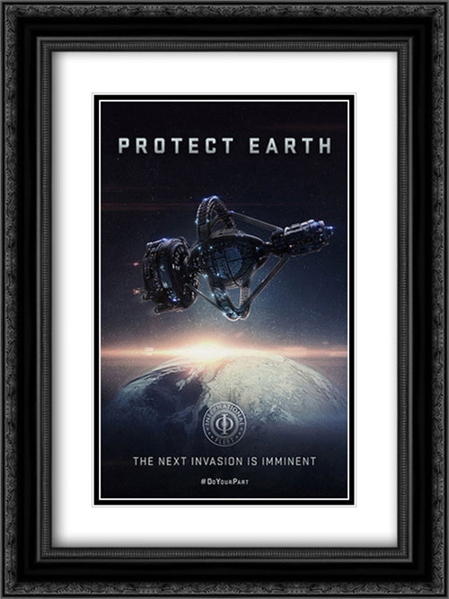 Ender's Game 18x24 Black Ornate Wood Framed Movie Poster with Double Matting