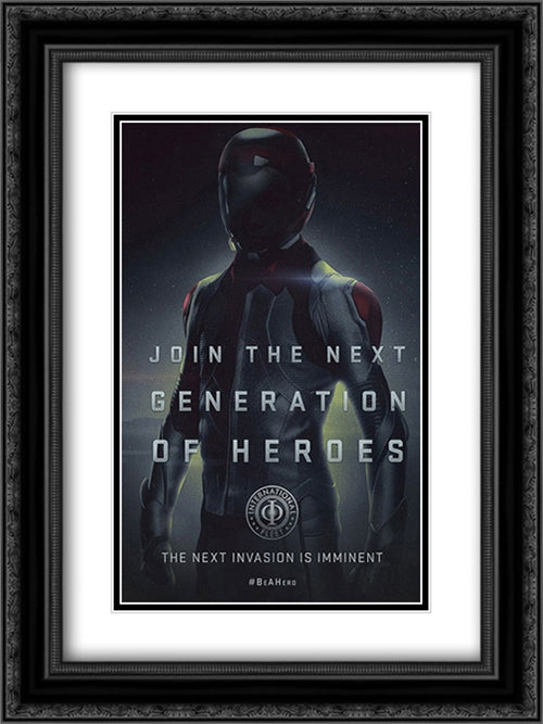 Ender's Game 18x24 Black Ornate Wood Framed Movie Poster with Double Matting