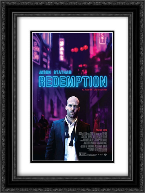 Redemption 18x24 Black Ornate Wood Framed Movie Poster with Double Matting