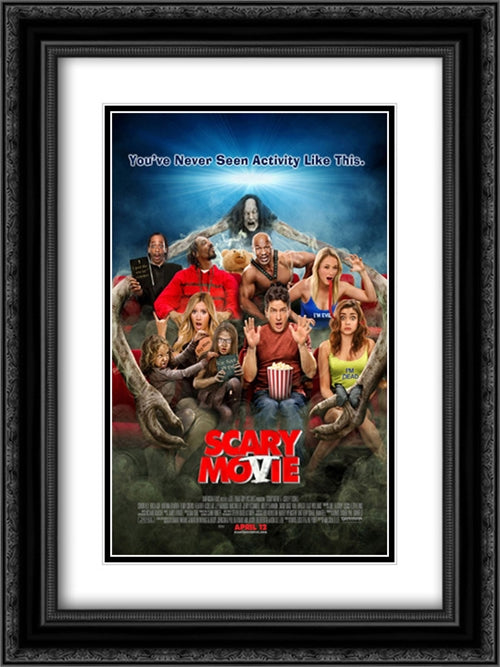 Scary Movie 5 18x24 Black Ornate Wood Framed Movie Poster with Double Matting