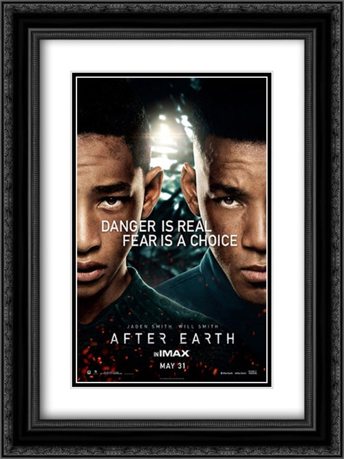 After Earth 18x24 Black Ornate Wood Framed Movie Poster with Double Matting