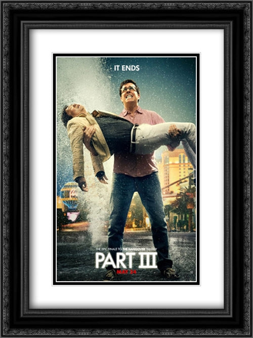 The Hangover Part III 18x24 Black Ornate Wood Framed Movie Poster with Double Matting