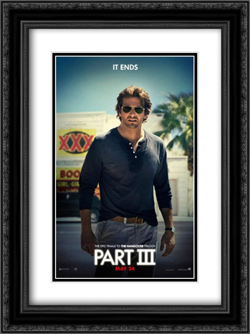 The Hangover Part III 18x24 Black Ornate Wood Framed Movie Poster with Double Matting