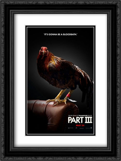 The Hangover Part III 18x24 Black Ornate Wood Framed Movie Poster with Double Matting