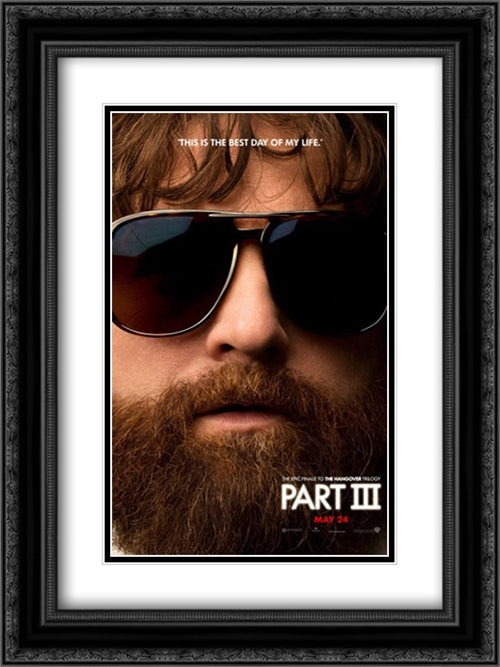 The Hangover Part III 18x24 Black Ornate Wood Framed Movie Poster with Double Matting
