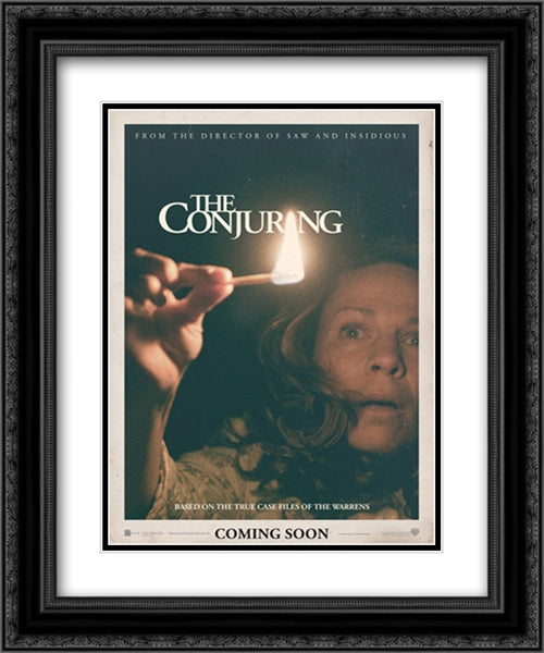 The Conjuring 20x24 Black Ornate Wood Framed Movie Poster with Double Matting
