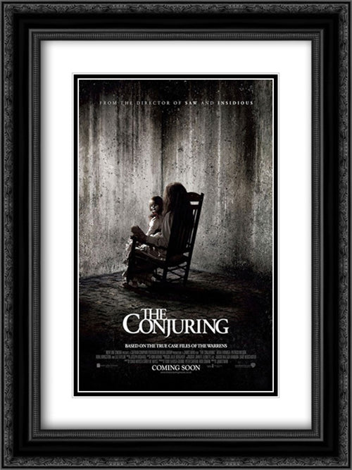 The Conjuring 18x24 Black Ornate Wood Framed Movie Poster with Double Matting