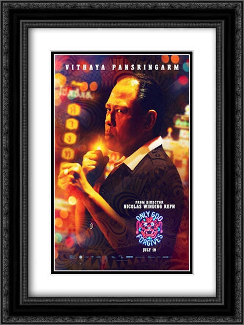 Only God Forgives 18x24 Black Ornate Wood Framed Movie Poster with Double Matting