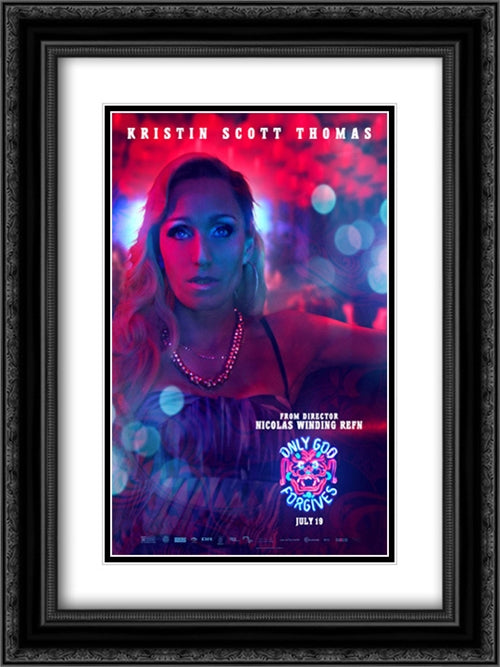 Only God Forgives 18x24 Black Ornate Wood Framed Movie Poster with Double Matting