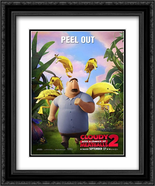 Cloudy With A Chance of Meatballs 2 20x24 Black Ornate Wood Framed Movie Poster with Double Matting