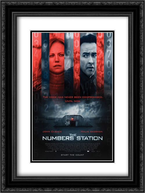 The Numbers Station 18x24 Black Ornate Wood Framed Movie Poster with Double Matting