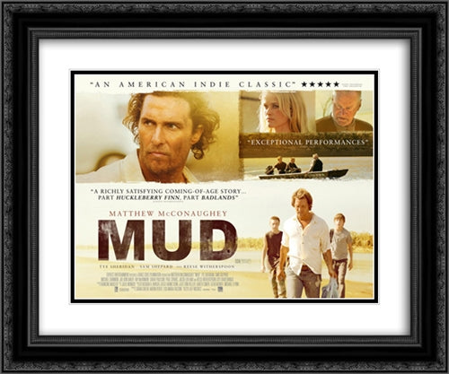 Mud 24x20 Black Ornate Wood Framed Movie Poster with Double Matting