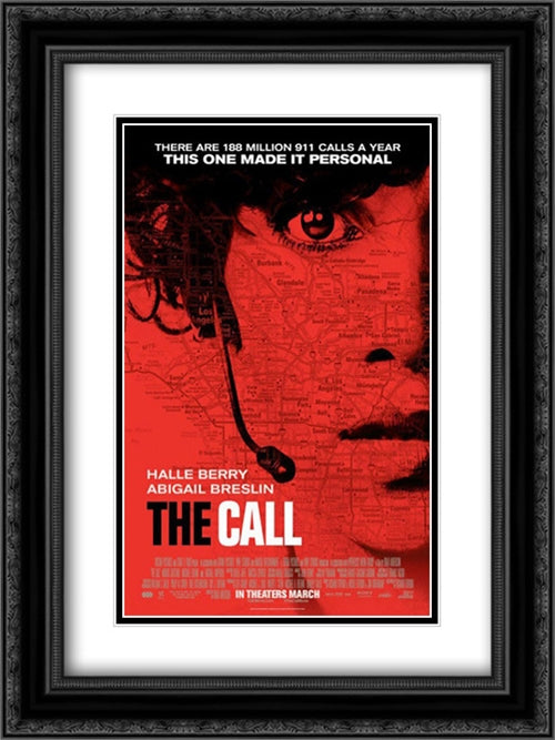The Call 18x24 Black Ornate Wood Framed Movie Poster with Double Matting