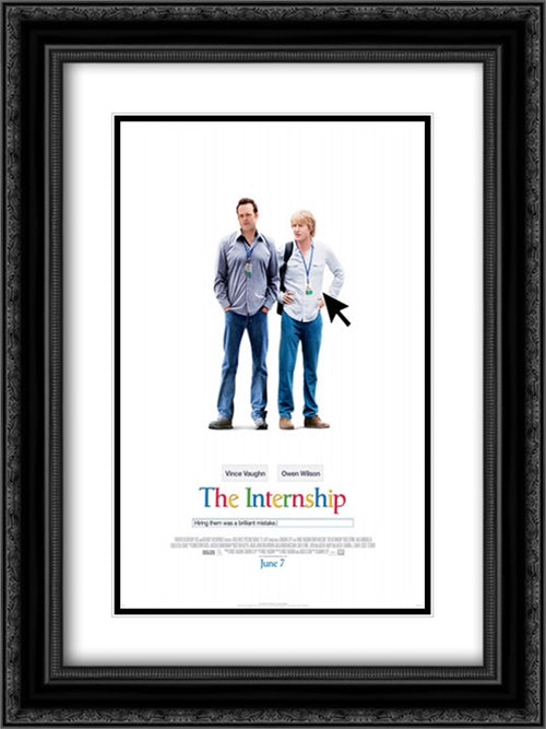 The Internship 18x24 Black Ornate Wood Framed Movie Poster with Double Matting
