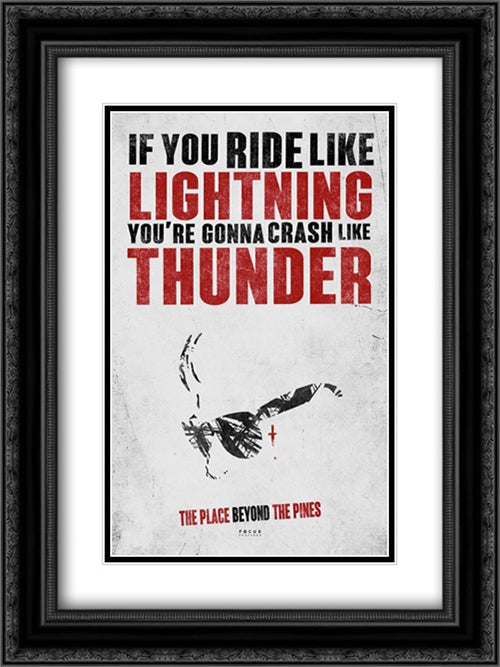 The Place Beyond the Pines 18x24 Black Ornate Wood Framed Movie Poster with Double Matting