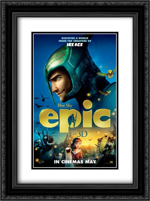 Epic 18x24 Black Ornate Wood Framed Movie Poster with Double Matting