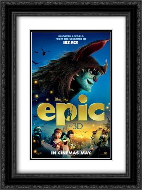 Epic 18x24 Black Ornate Wood Framed Movie Poster with Double Matting