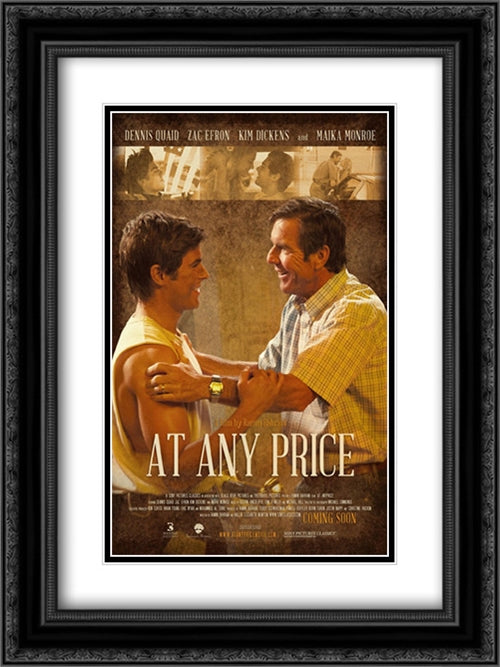 At Any Price 18x24 Black Ornate Wood Framed Movie Poster with Double Matting