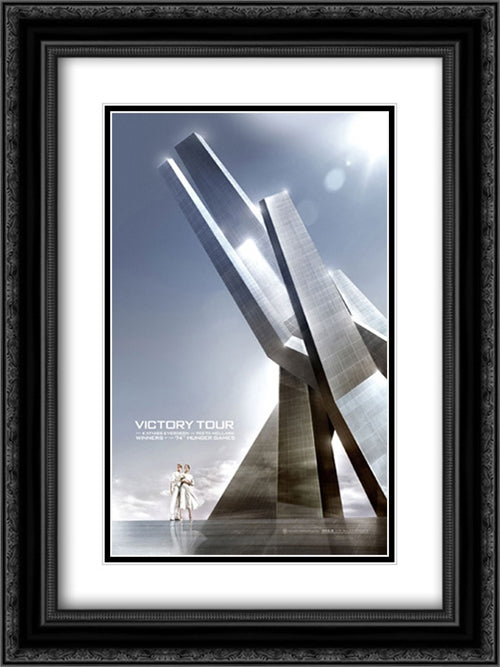 The Hunger Games: Catching Fire 18x24 Black Ornate Wood Framed Movie Poster with Double Matting