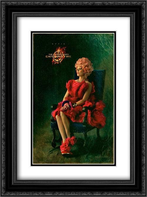 The Hunger Games: Catching Fire 18x24 Black Ornate Wood Framed Movie Poster with Double Matting