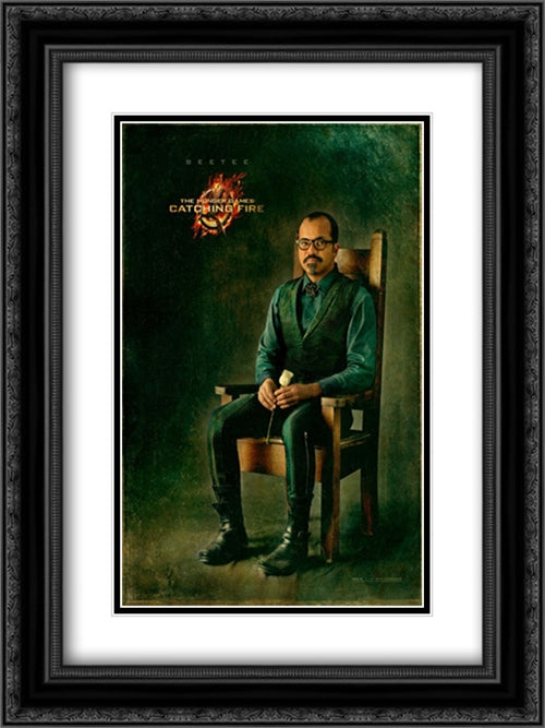 The Hunger Games: Catching Fire 18x24 Black Ornate Wood Framed Movie Poster with Double Matting