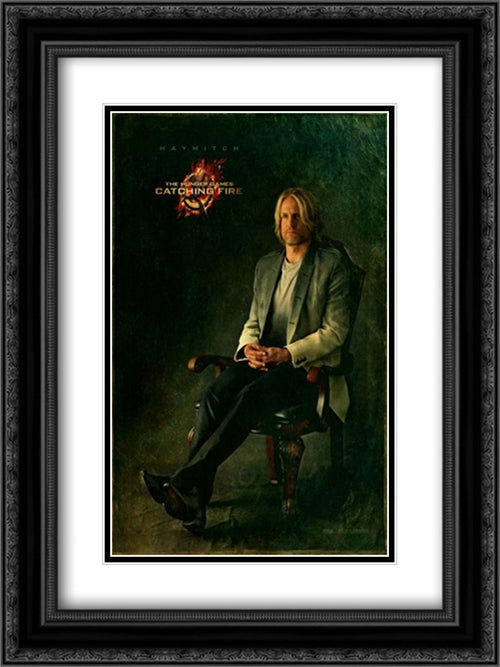 The Hunger Games: Catching Fire 18x24 Black Ornate Wood Framed Movie Poster with Double Matting