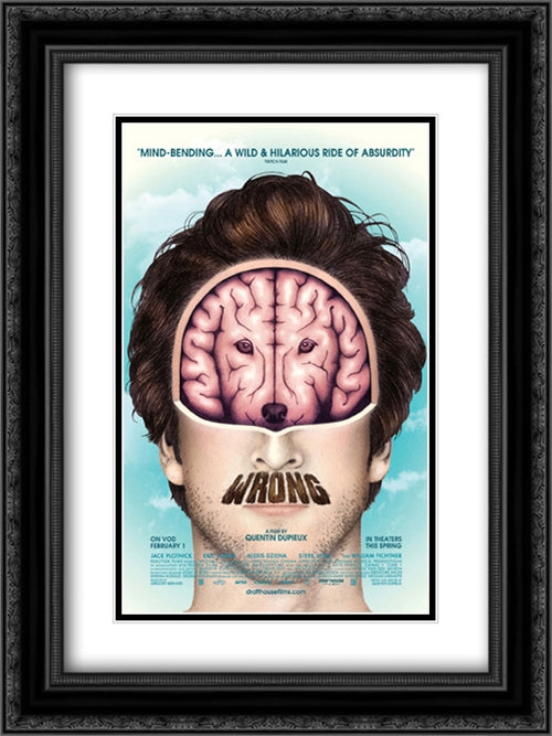 Wrong 18x24 Black Ornate Wood Framed Movie Poster with Double Matting