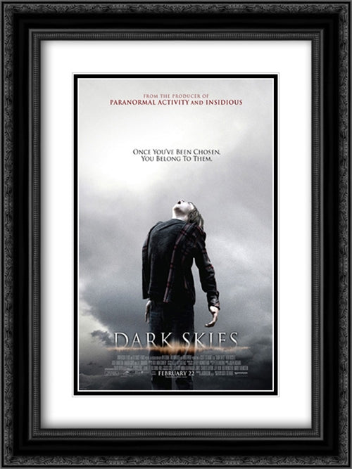 Dark Skies 18x24 Black Ornate Wood Framed Movie Poster with Double Matting