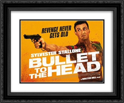 Bullet to the Head 24x20 Black Ornate Wood Framed Movie Poster with Double Matting