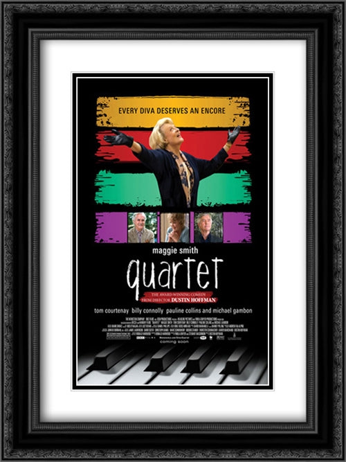 Quartet 18x24 Black Ornate Wood Framed Movie Poster with Double Matting