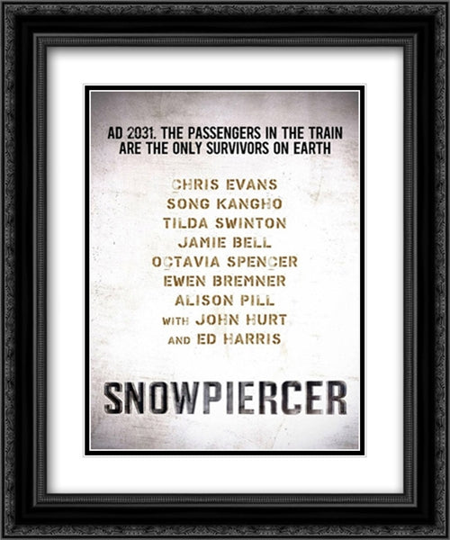 Snowpiercer 20x24 Black Ornate Wood Framed Movie Poster with Double Matting