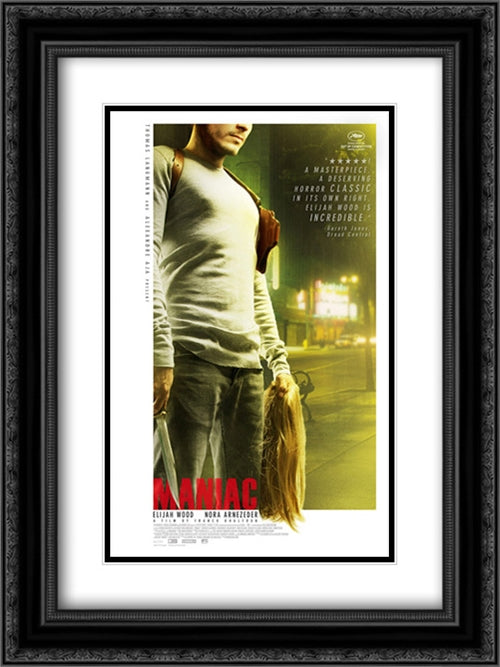 Maniac 18x24 Black Ornate Wood Framed Movie Poster with Double Matting