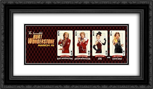 The Incredible Burt Wonderstone 24x14 Black Ornate Wood Framed Movie Poster with Double Matting