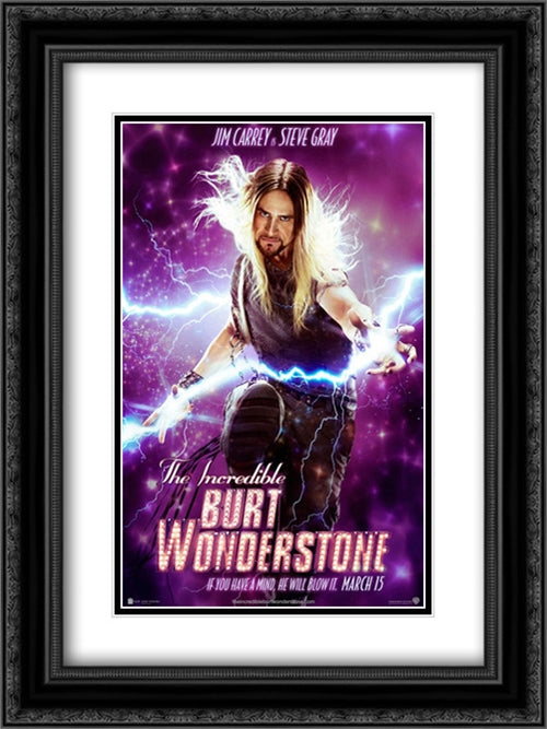 The Incredible Burt Wonderstone 18x24 Black Ornate Wood Framed Movie Poster with Double Matting