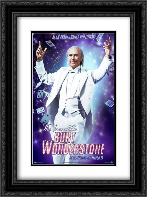 The Incredible Burt Wonderstone 18x24 Black Ornate Wood Framed Movie Poster with Double Matting
