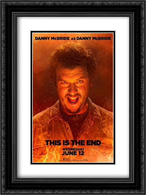 This is the End 18x24 Black Ornate Wood Framed Movie Poster with Double Matting