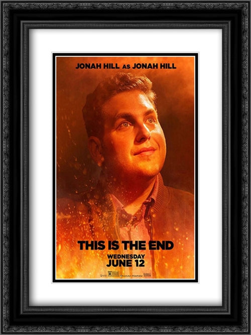 This is the End 18x24 Black Ornate Wood Framed Movie Poster with Double Matting